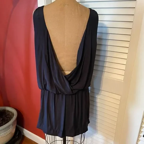 NILI LOTAN | navy blue silk backless dress M - Picture 7 of 13